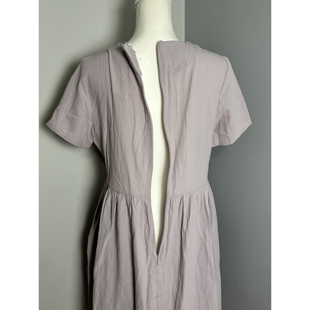 NWT Petal Lush Women Floral Midi Dress Purple Embroidered Lace Cotton Cottage M - Picture 6 of 13